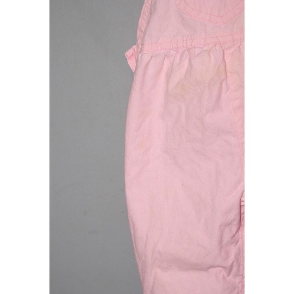 Vintage OshKosh B'Gosh Vestbak Rare Pink Floral Overalls 12 mos. 90s USA VGUC - Picture 2 of 5